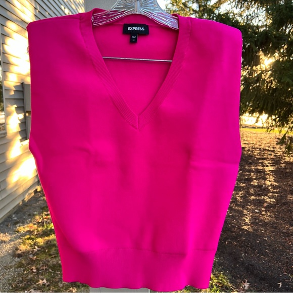 Express Jackets & Blazers - ‼️SOLD‼️EXPRESS V-Neck Padded Shoulder Sweater Vest
